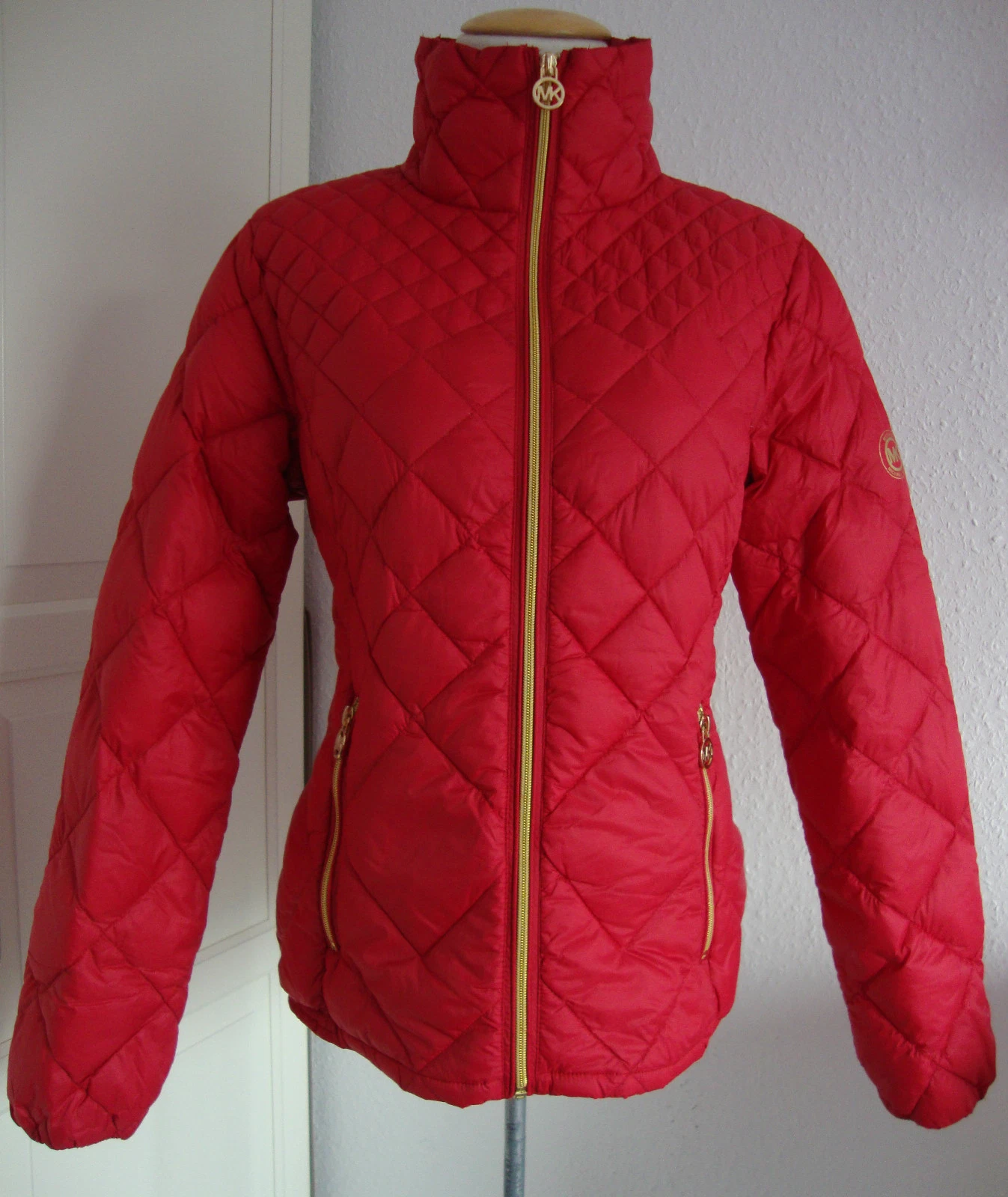 Piumino Michael Kors M420709FTK donna leggero packable down rosso taglia L NUOVO