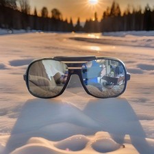 VINTAGE I SKI Sunglasses Japan 912 Retro 80s Flat Top Aviators Skier Logo