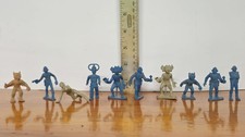 Marx 45mm Tom Corbett Space Aliens And Rex Mars Robot Rubbery Plastic Figures