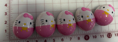 Lot of 5 Hello Kitty Collectible Surprise Blind Eggs with Mini Figures Inside