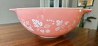 MCM PYREX Pink Gooseberry Cinderella 4 Quart Glass Mixing Bowl #444