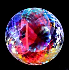 Natural Mystic Topaz Rainbow Color Round Cut Certified 50.50 Ct Loose Gemstone