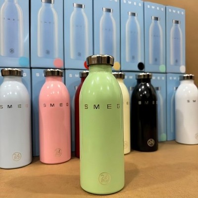 SMEG × 24Bottles Clima Bottle 500ml Stainless Steel + FREE Waist