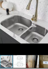 Toulouse 32 in. x 21 in. Stainless Steel, Dual Basin, Undermount Kitchen Sink