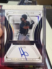 2020 Panini National Treasure Hedbert Perez Definitive Ink 15/25 #DI-HP Brewers