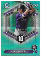2026 Bowman Chrome Scouts Top 100 Aqua Ethan Holliday #052/125 (BTP-10) Rockies