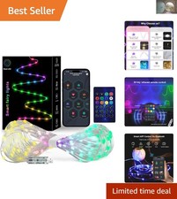33Ft DIY Smart Fairy Lights with Remote App Control - Perfect for Events