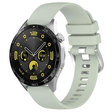 For Huawei Watch GT 5 Pro 46mm Glossy Silver Buckle Silicone Strap l