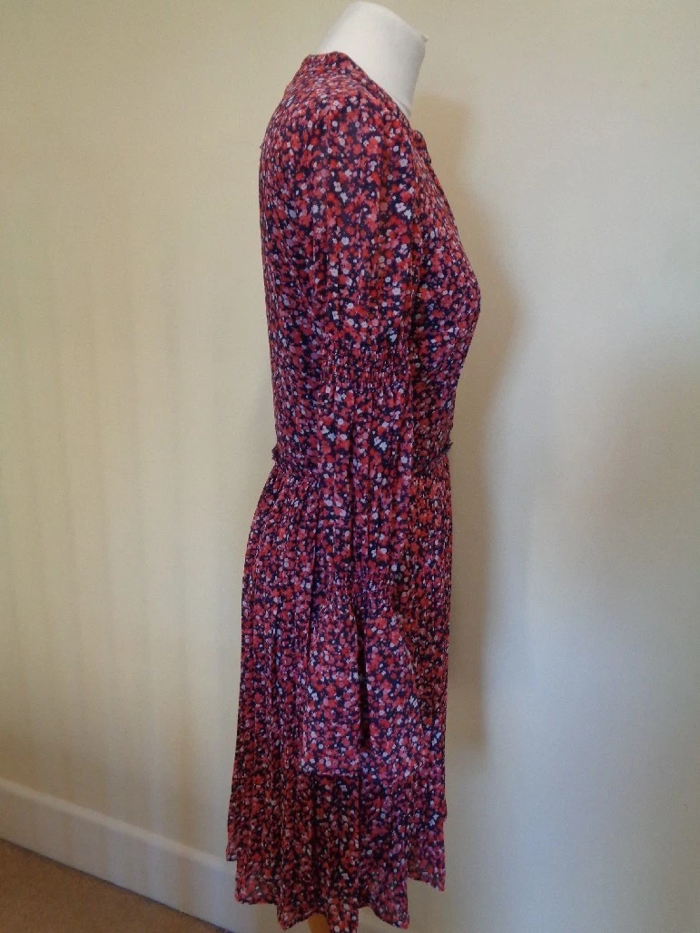 MICHAEL KORS NUOVISSIMO ABITO MULTICOLORE DITSY FLOREALE CON GONNA PLISSETTATA XS