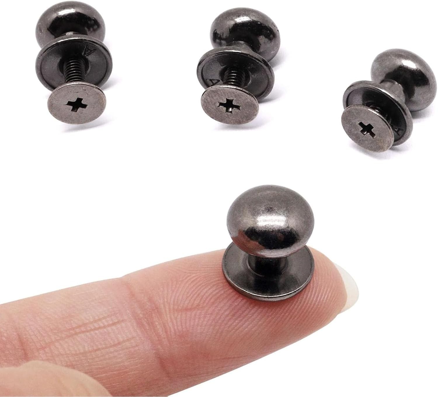 32pcs Mini Drawer Pulls, 0.37inch Small Knobs for Diameter 0.37, Black 