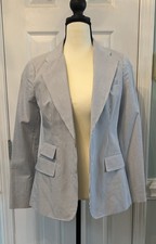 NWT Polo Ralph Lauren Blue/White Seersucker Blazer Size 4 Preppy Lightweight Cas