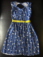 Weissman Dance Costume Blue Pleated White Flower Dress Yellow Leotard Waist SA