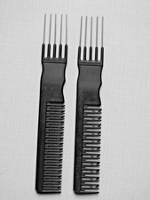TWO VINTAGE VOLUME TEASING COMBS - FINE TOOTH AND REGULAR