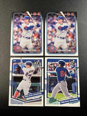 Pete Crow Armstrong 2024 Topps #407 RC +  23 Donruss Rated Prospect + RC (4)