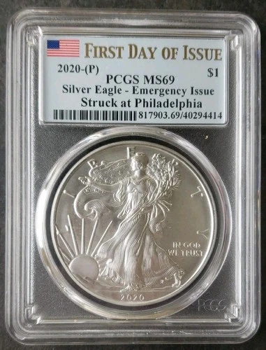 2020 (P) $1 American Silver Eagle Dollar PCGS MS69