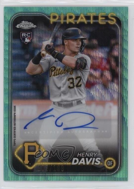 2024 Topps Chrome Update Aqua Wave Refractor /199 Henry Davis #AC-HD Auto 0c3h
