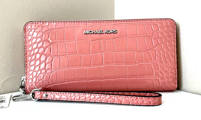 ＊Michael＊ New Michael Kors Jet Set Large Travel Continental Wallet Embossed
