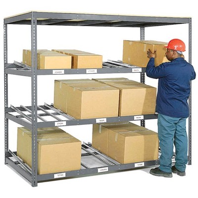 3 Level Carton Flow Shelving Single Depth 96W'' x 36''D x 84''H