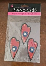 Provo Craft Stand-outs HS THREE HEARTS embellished stickers, Heart stickers