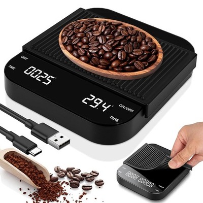 Pro Digitale Kaffeewaage mit Timer 3000g/0,3g Kaffee Waage für Espresso Barista