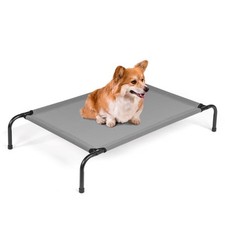 43" Cooling Elevated Dog Bed w/ Metal Frame Indoor Outdoor Pet Hammock Bed Cot