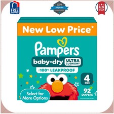 Pampers Baby Dry Diapers Size 4 92 Count