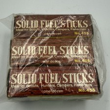 Vintage World Famous Solid Fuel Sticks No. 455 Lot of 3 Sealed Pocket Heater NOS