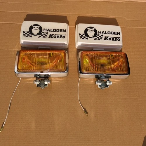 Square halogen fog lamp yellow RHF-161Y set of 2 with cover KOITO JDM