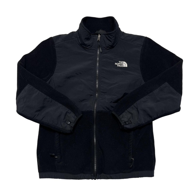 North Face Jacket Girls XL 16 Black Fleece Full Zip Nylon Panel Warm Winter