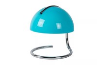 Tischleuchte Glas Schirm Blau Chrom Schlafzimmer 25 Cm E27 Tischlampe Blendarm
