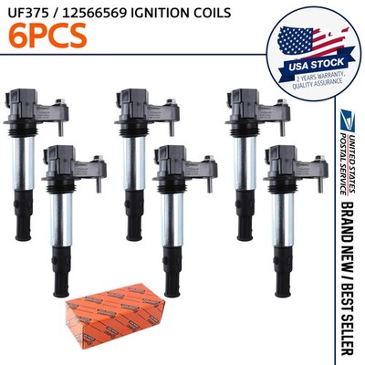 Set of 6 Ignition Coils for Cadillac CTS SRX STS GMC Acadia Reference UF375