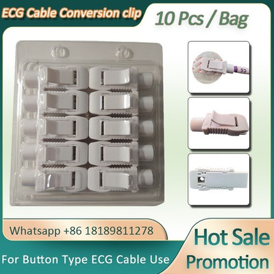 #ad 10 PCS ECG Conversion electrode ECG Adaptor clips Connect to 4mm Banana Cable $17.99