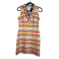 Preppy Ruffle Mini Tank Dress Red 4 Colorful Striped Chic Boho Classic Resort