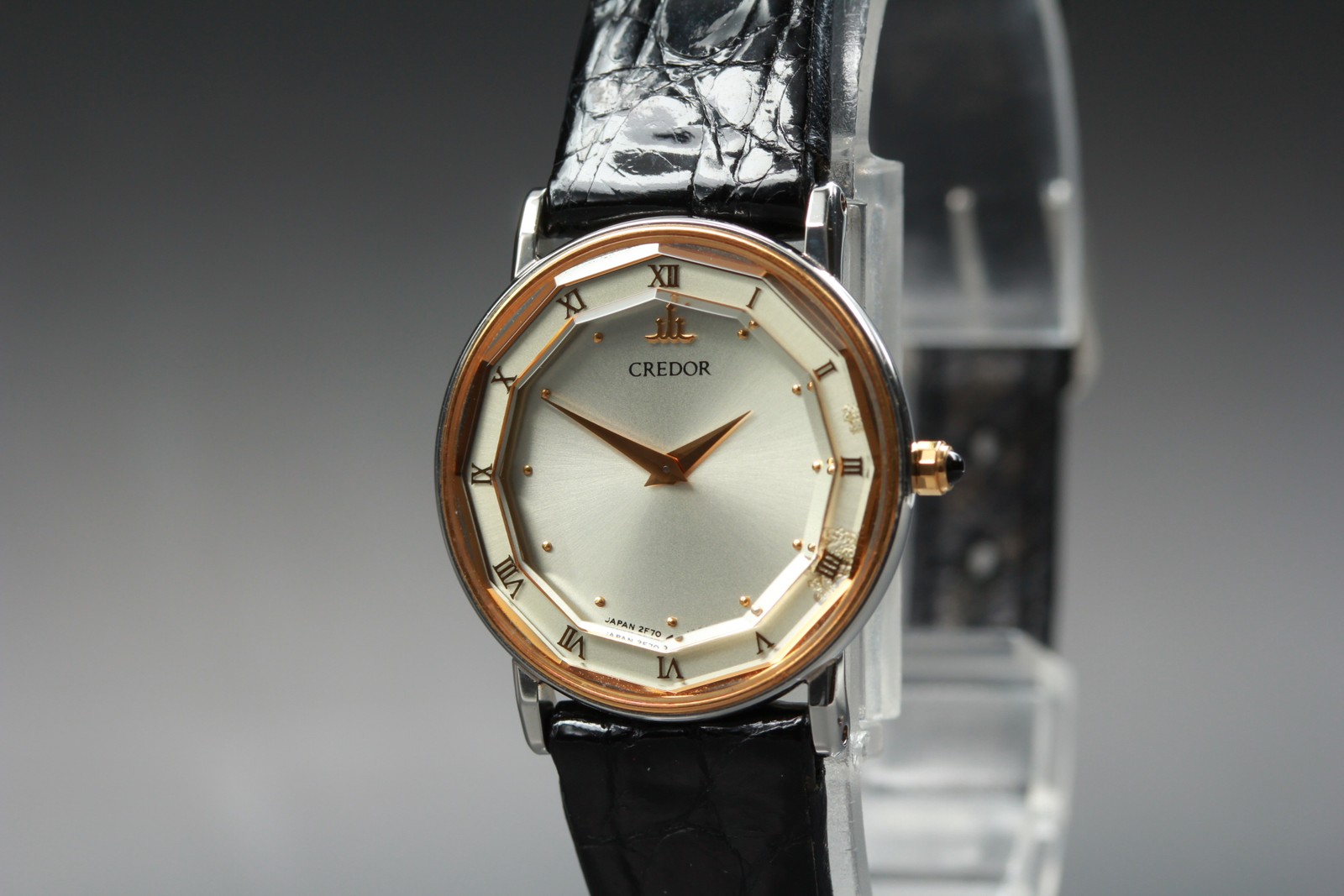 [Exc+5] SEIKO CREDOR 2F70-0300 24mm 18KT Gold Quartz Vintage 1987 Women's Watch