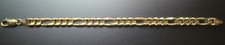 Vintage 14K Solid Gold Figaro Bracelet Men's Italy 22.24g 8.4in