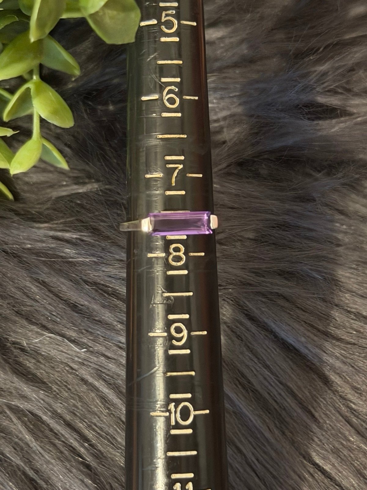 925 Silver Rectangular Amethyst Ring - image 7