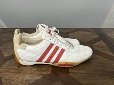 De Colección Adidas Toscana Goodyear Trifolio Conducción Carreras Zapatos Blanco Rojo Talla 10 *Leer
