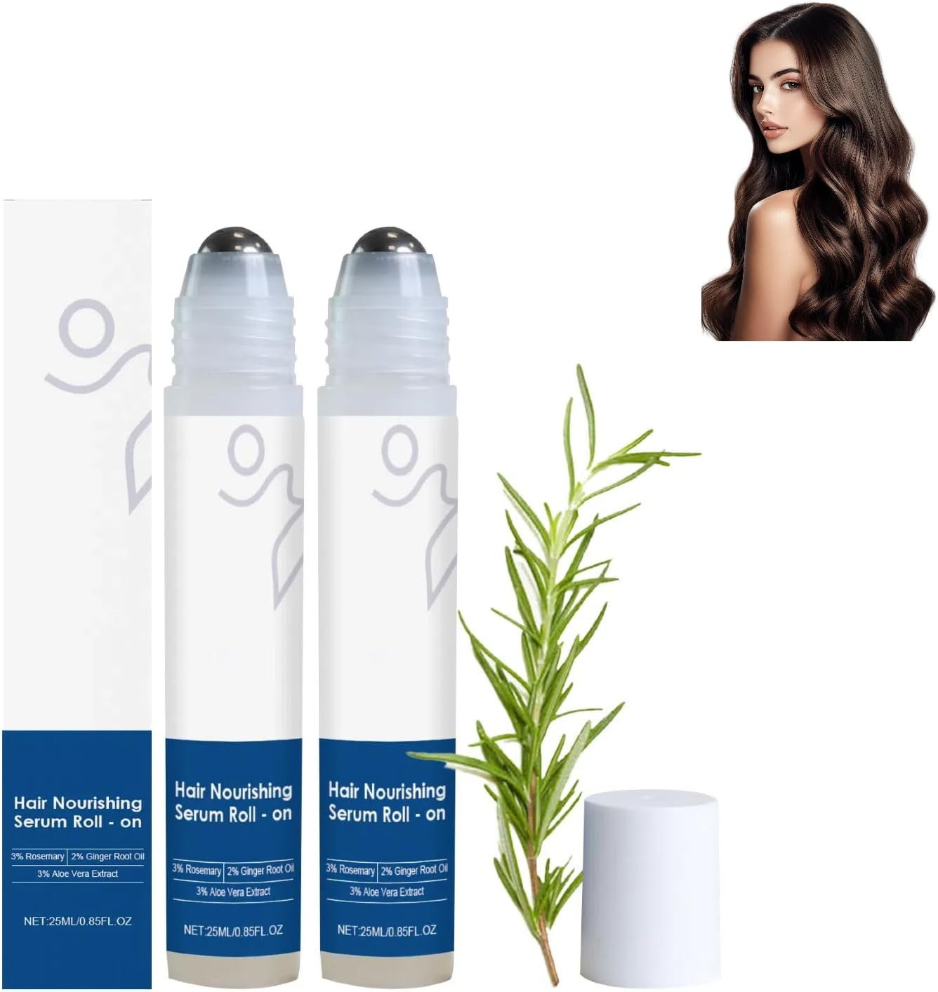 Sérum de croissance capillaire au romarin pour cheveux clairsemés et fins en lot de 2