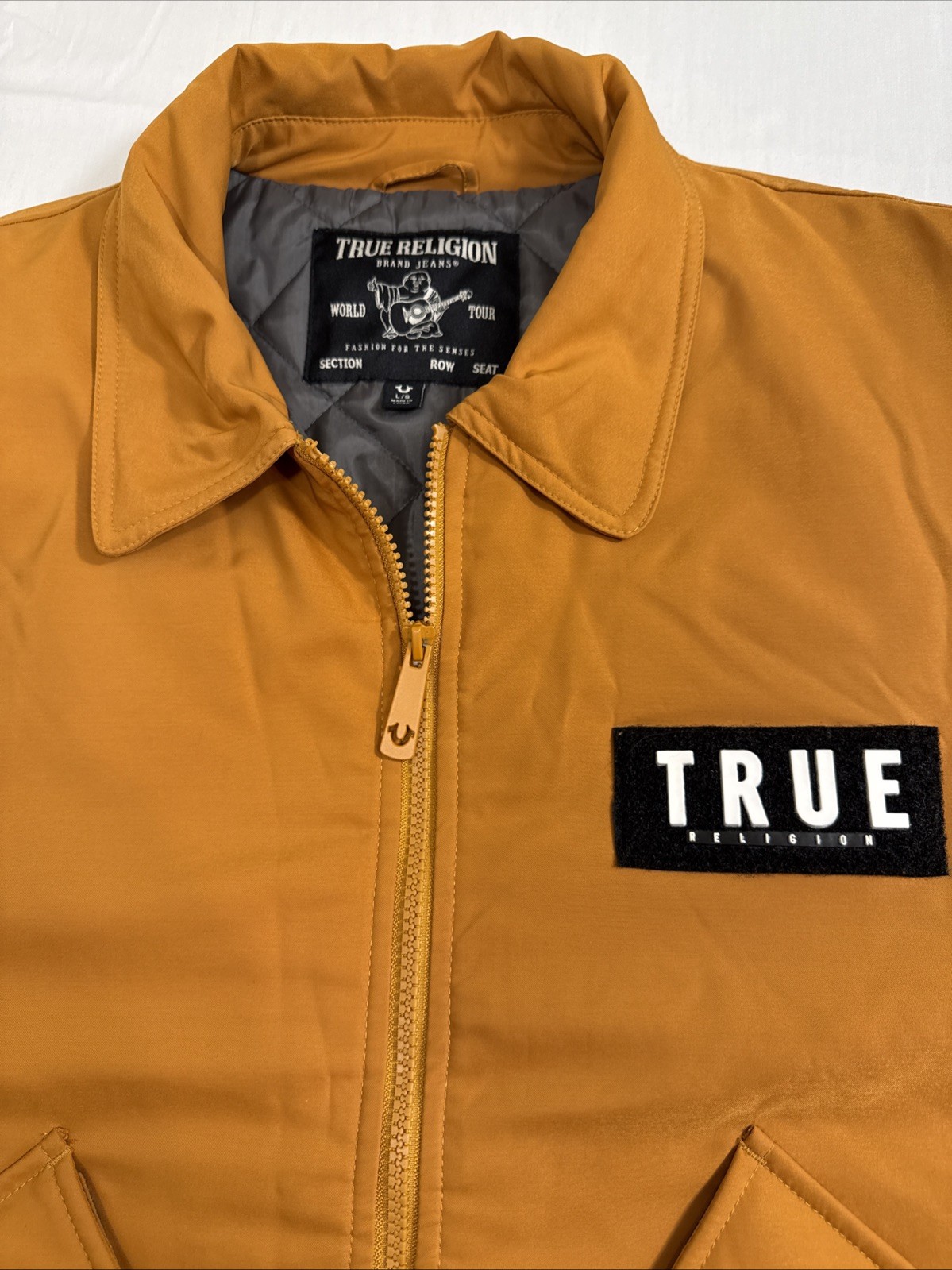 TRUE RELIGION JACKET BOMBER AVIATION  MEN LRG MA2  Full Zip Chipmunk  NWOT COAT thumbnail 3