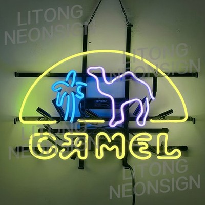 Camel's Cigarettes Neon Sign Real Glass 19''x15'' Custom Bar Pub Store Wall Decor