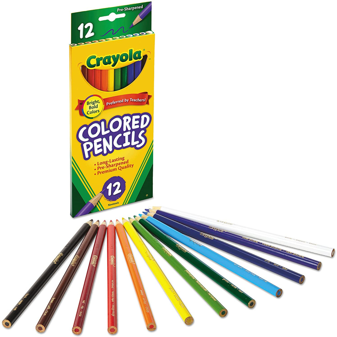 Crayola 12 Coloured Pencils Kids Childrens Arts & Crafts Premium - New Boxed