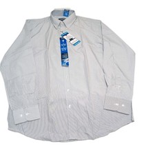 Chaps Men's Regular Fit Button-Down Dress Shirt, Black, Size L (16-16.5, 32/33)