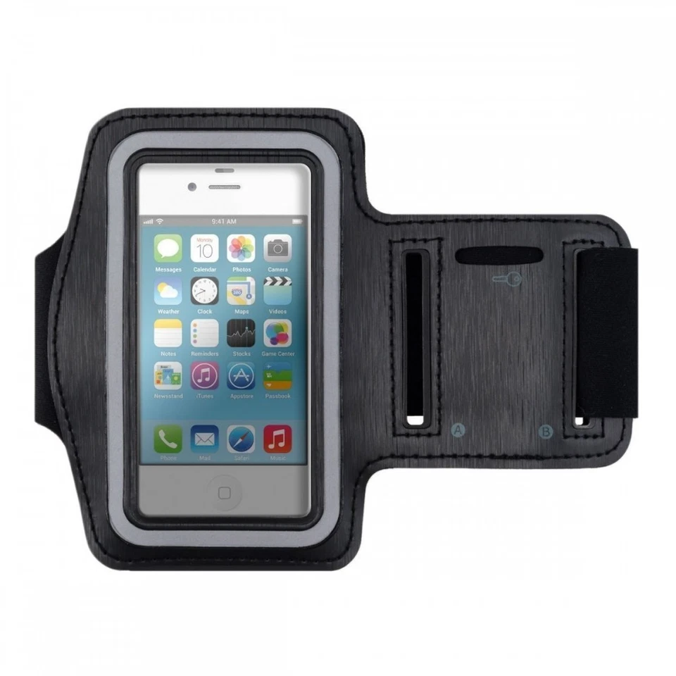 BRASSARD DE SPORT TELEPHONE SMARTPHONE RUNNING POUR APPLE IPHONE 4 ET 4S NOIR - Photo 1/1