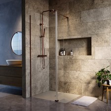 1000mm Brushed Bronze Shower Screen for Wet Room & Walk In S BUN/CORBR1000/98437