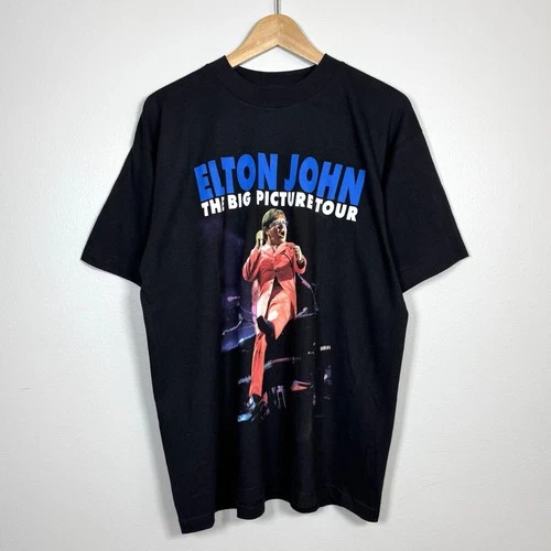 Vintage Elton John 1997 Concert Graphic T-Shirt Large The Bi 1990s vintage concert t-shirt, vintage, size L, single stitch, B+ condition