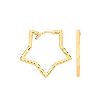 Gelbgold Stern Huggie Creolen kleine Huggies gepunzt
