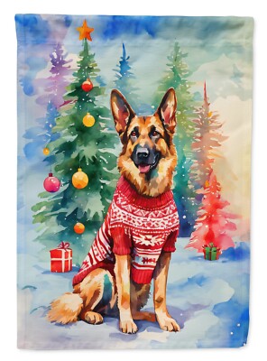 German Shepherd 2 Holiday Sweater Dog Flag