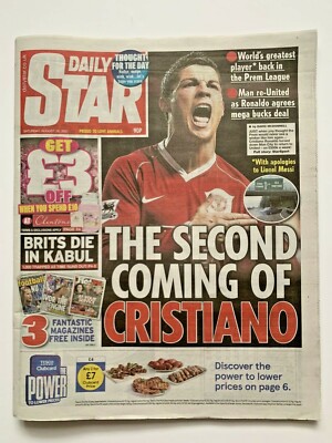CRISTIANO RONALDO / CHARLI XCX / MAYA JAMA UK DAILY STAR ZEITUNG AUGUST 2021
