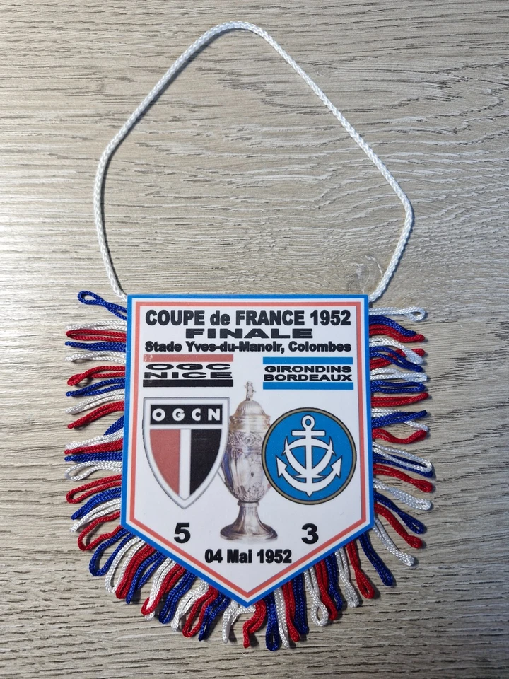 FANION FOOTBALL FINALE COUPE de FRANCE 1951/1952 OGC NICE - GIRONDINS BORDEAUX - Photo 1/1