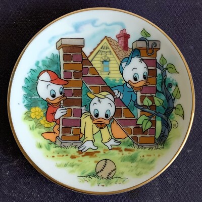 Disney s Alphabet N Nephews Huey Dewey and Loui Duck Mini Collector Plate 3.25 
